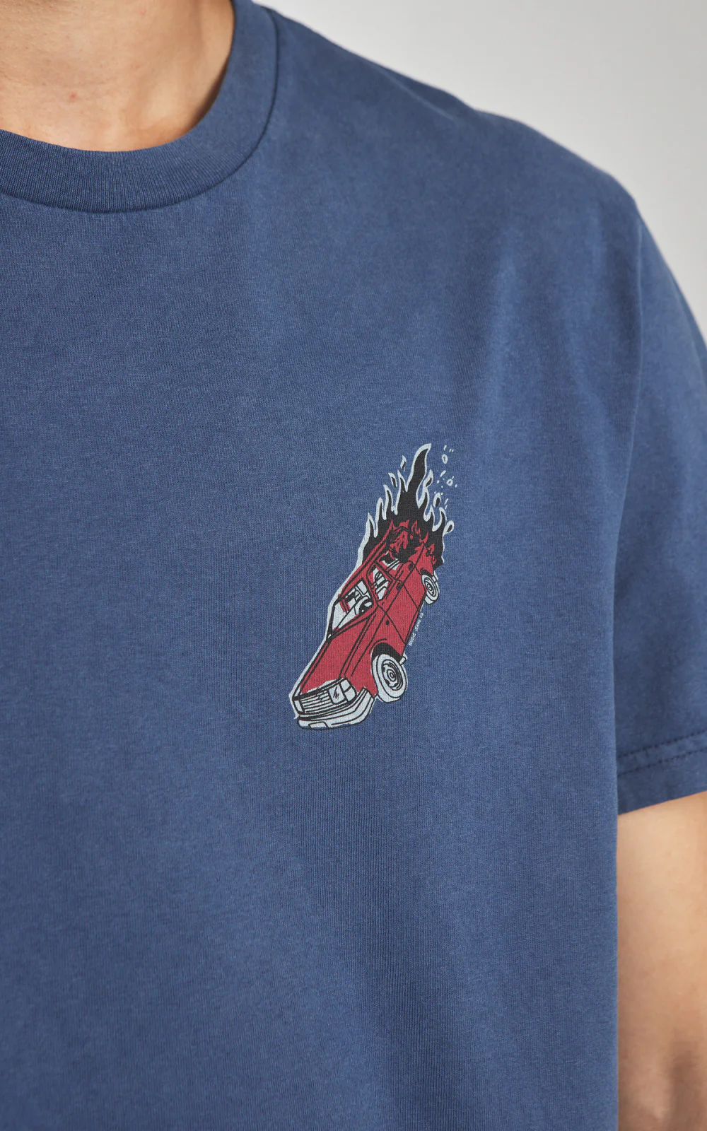 Nudie Jeans Roy Basement Tracks T-Shirt Blue - Image 7