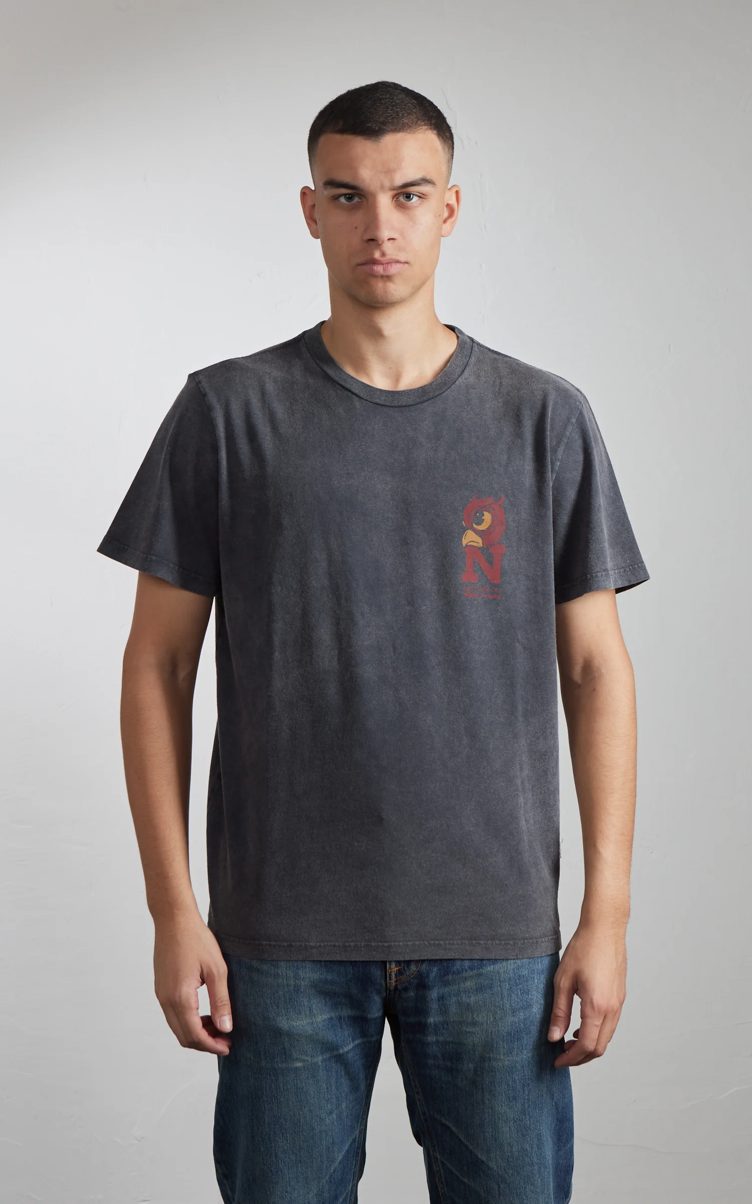 Nudie Jeans Roy Night Tracks T-Shirt Antracite - Image 2