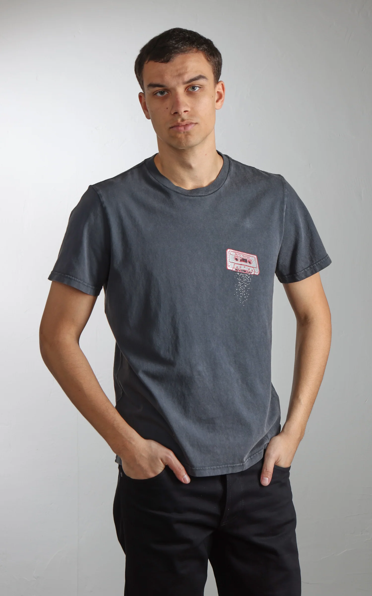 Nudie Jeans Roy Salty Tracks T-Shirt Antracite - Image 4
