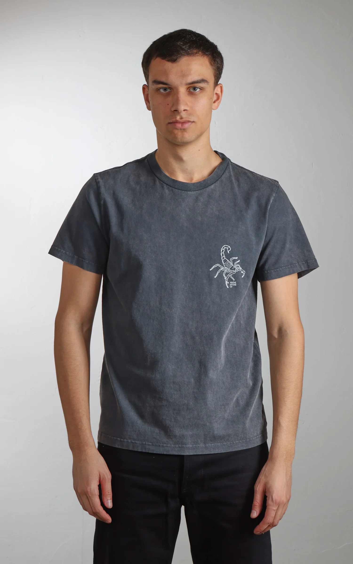 Nudie Jeans Roy Sand Tracks T-Shirt Antracite - Image 3