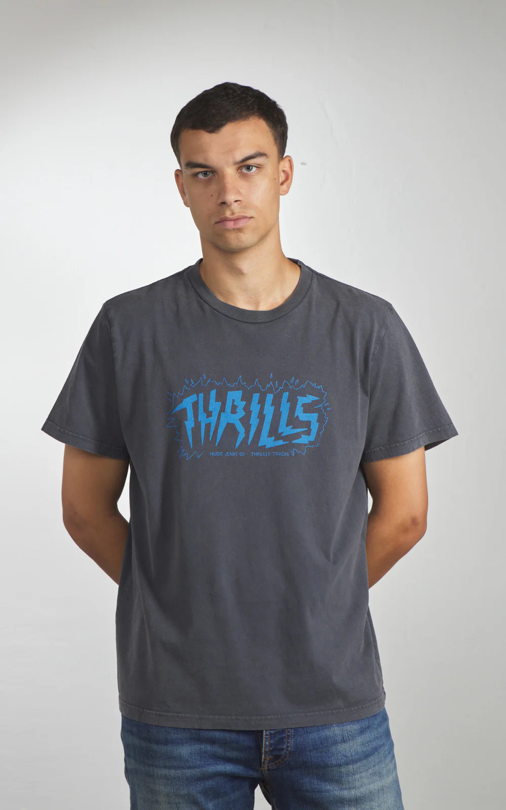 Nudie Jeans Roy Thriller Tracks T-Shirt Antracite - Image 3
