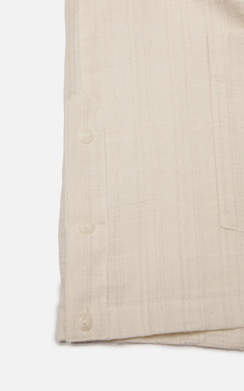 Nudie Jeans Ryan Cuban Shirt Ecru - Image 7