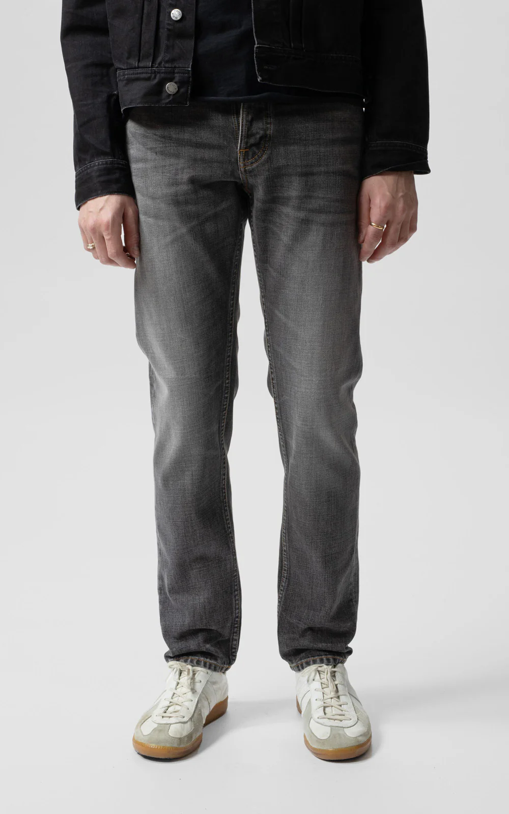 Nudie Jeans Steady Eddie II Grey Crosshatch - Image 2