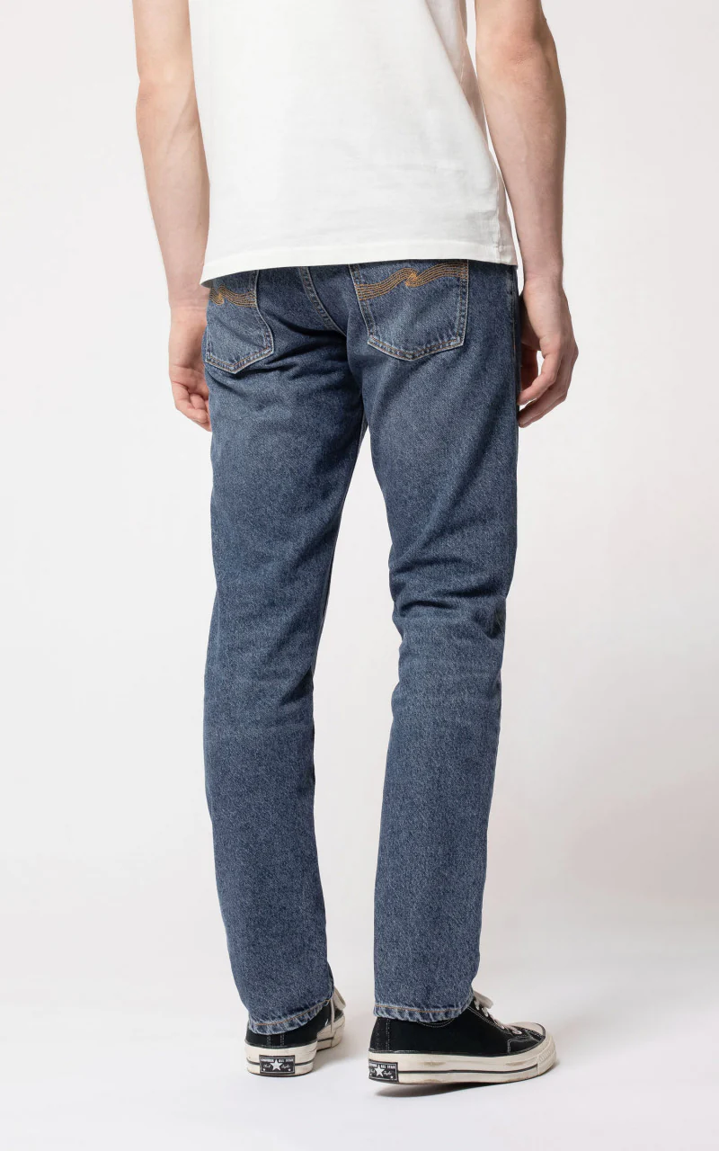 Nudie Jeans Steady Eddie II Stitched Blue - Image 4