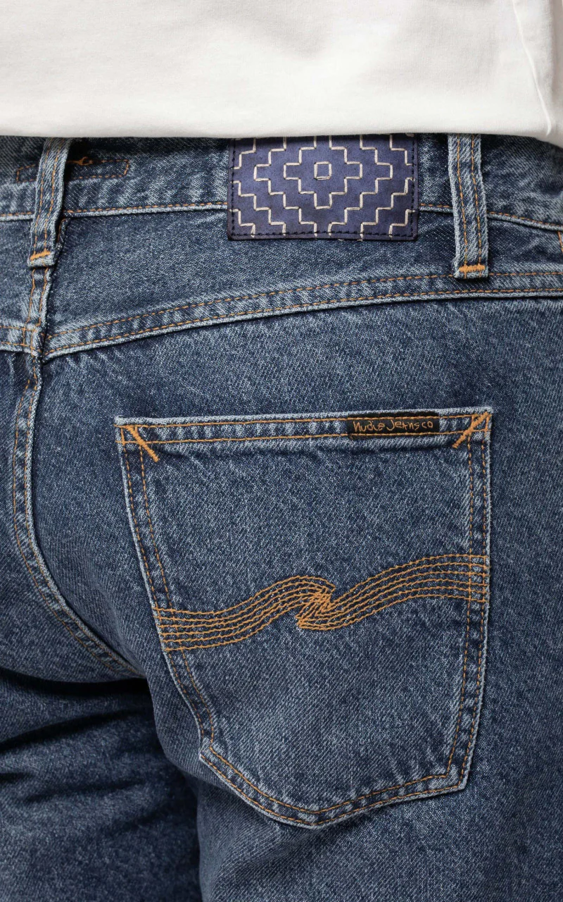 Nudie Jeans Steady Eddie II Stitched Blue - Image 5