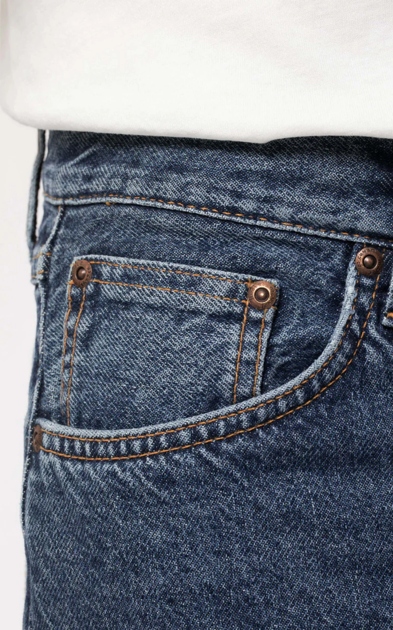 Nudie Jeans Steady Eddie II Stitched Blue - Image 6