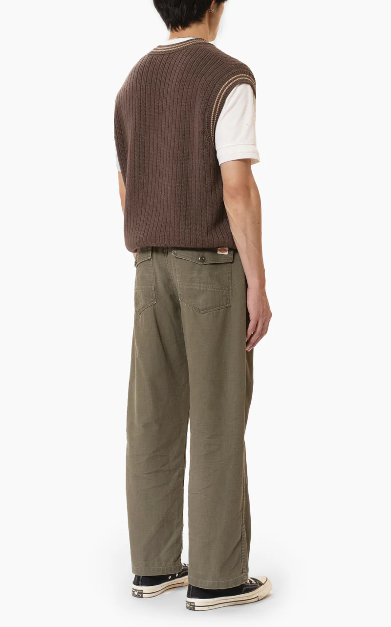 Nudie Jeans Sverre Knitted Vest Brownmelange - Image 3