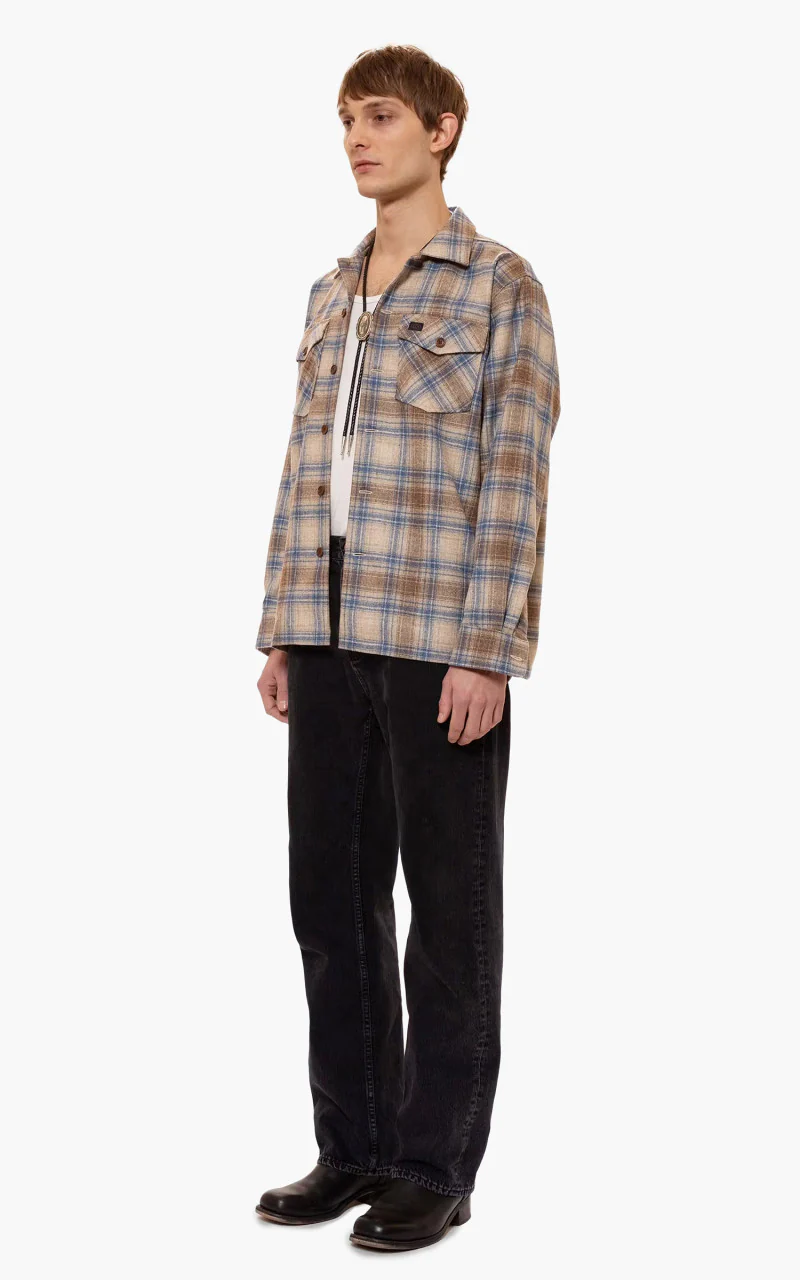Nudie Jeans Vincent Board Shirt Beige - Image 2