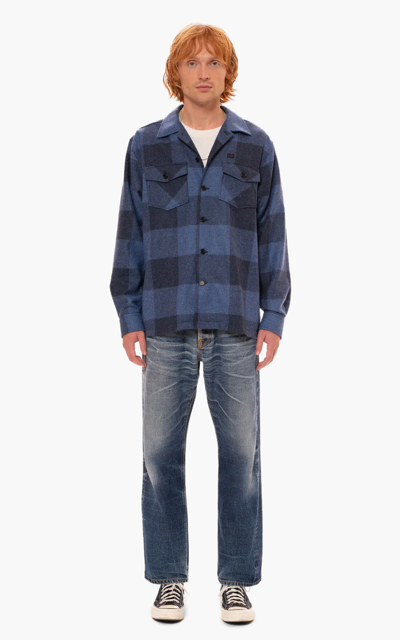 Nudie Jeans Vincent Buffalo Check Shirt Blue - Image 2