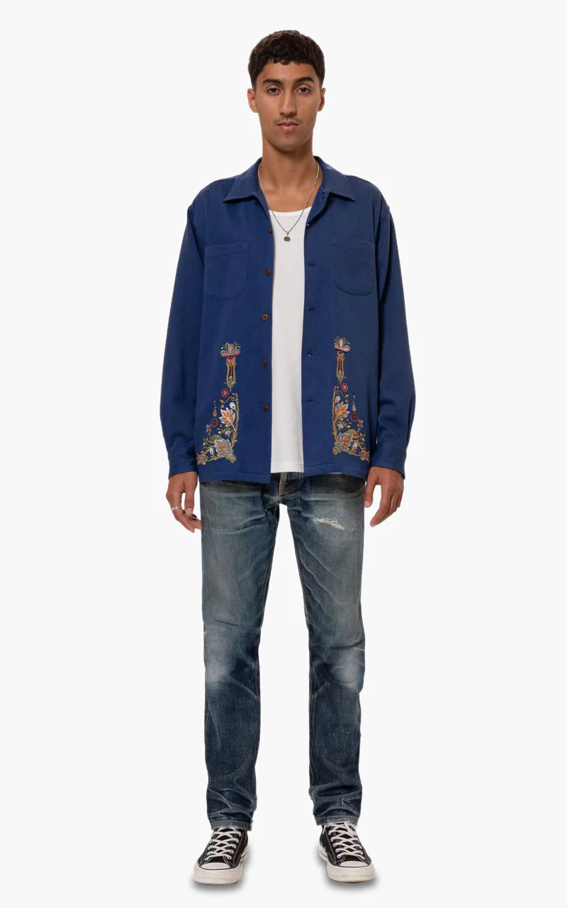 Nudie Jeans Vincent Floral French Blue - Image 2