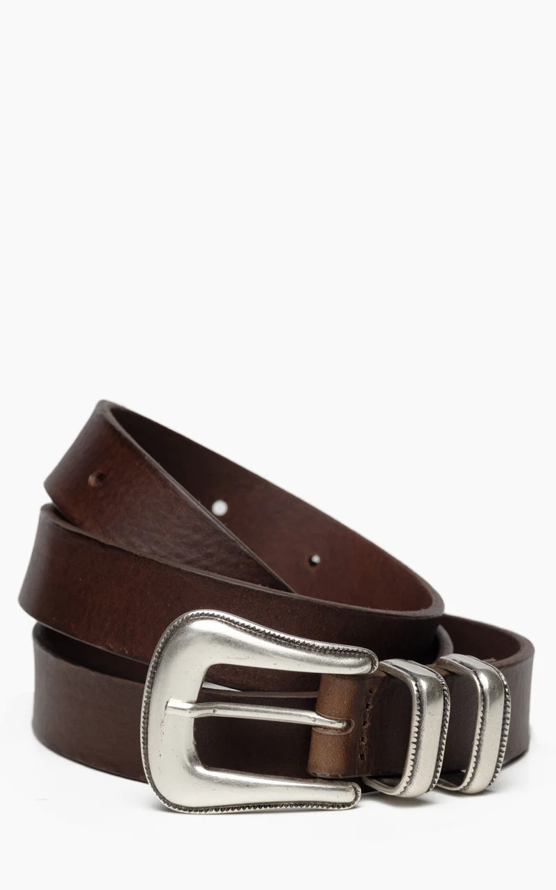 Nudie Jeans Western Silver Belt Dark Brown - Image 2