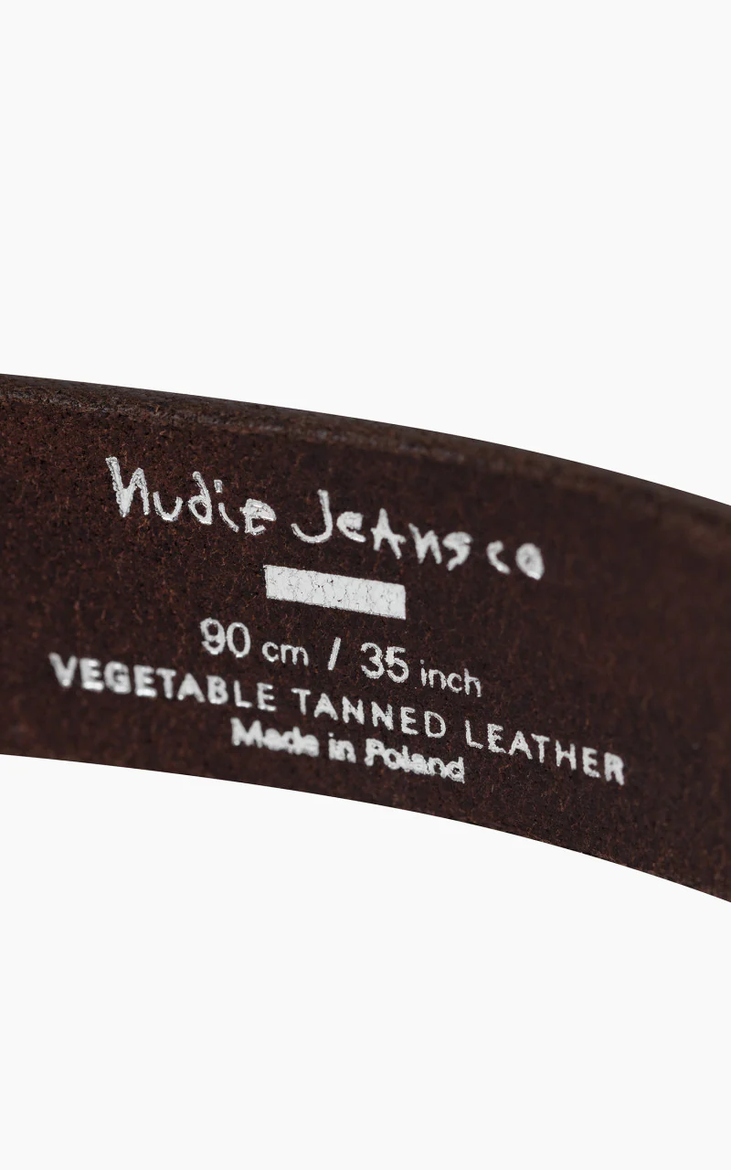 Nudie Jeans Western Silver Belt Dark Brown - Image 4