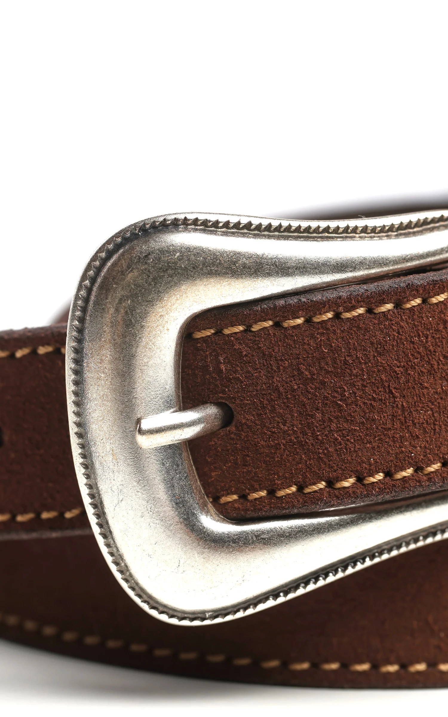 Nudie Jeans Western Suede Silver Belt Dark Brown - Image 2