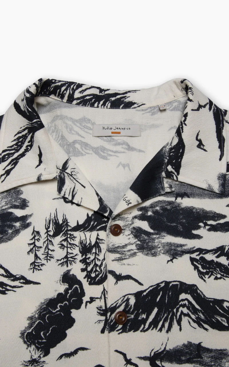 Nudie Jeans x Jeff Olsson Arvid Jeff Hawaii Shirt Ecru - Image 5