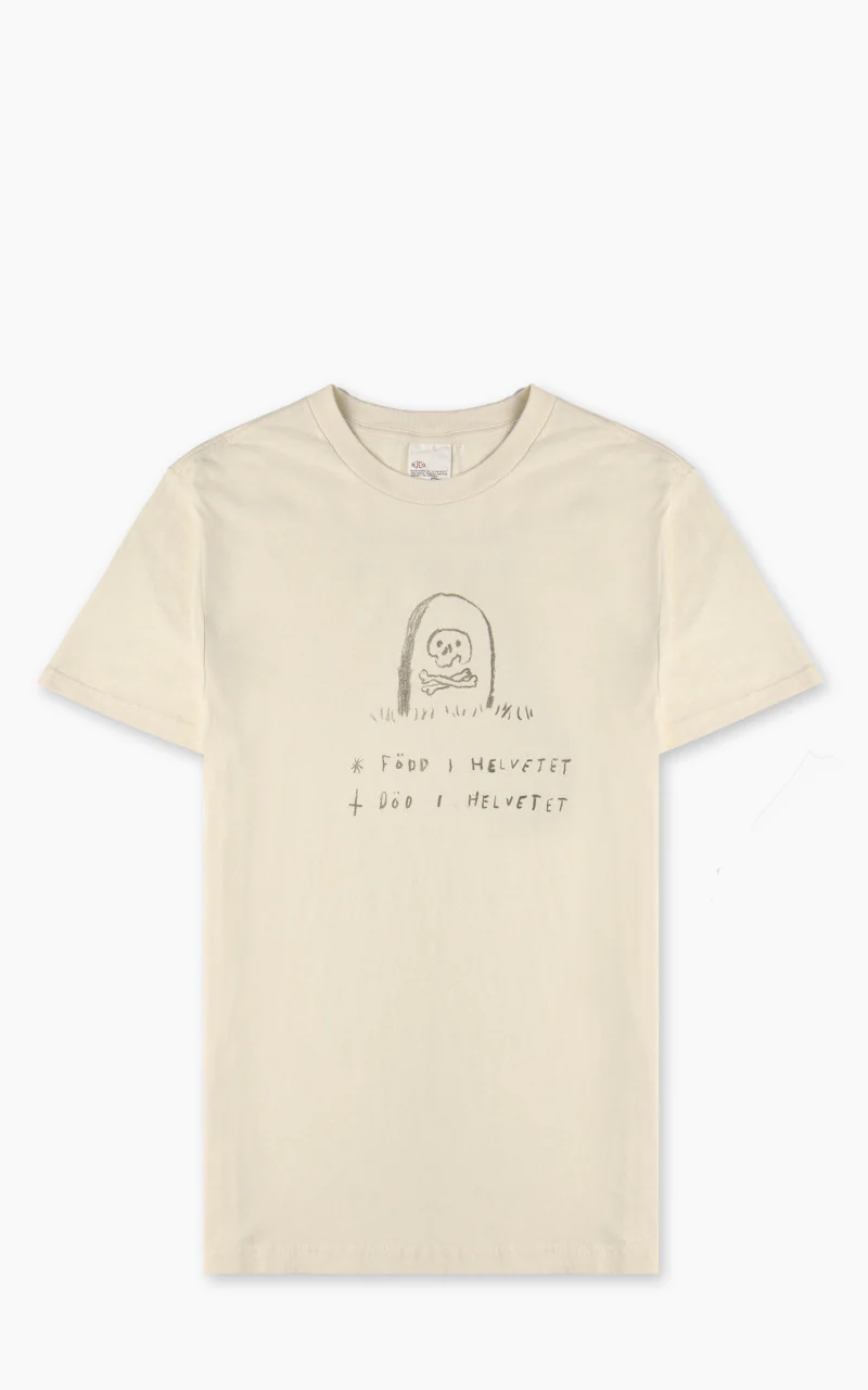 Nudie Jeans x Jeff Olsson Roy Born In Hell T-Shirt Offwhite - Image 4