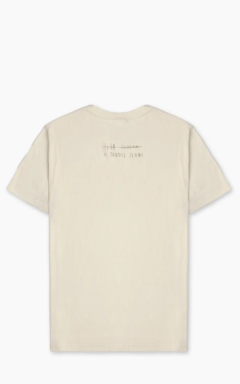 Nudie Jeans x Jeff Olsson Roy Born In Hell T-Shirt Offwhite - Image 5