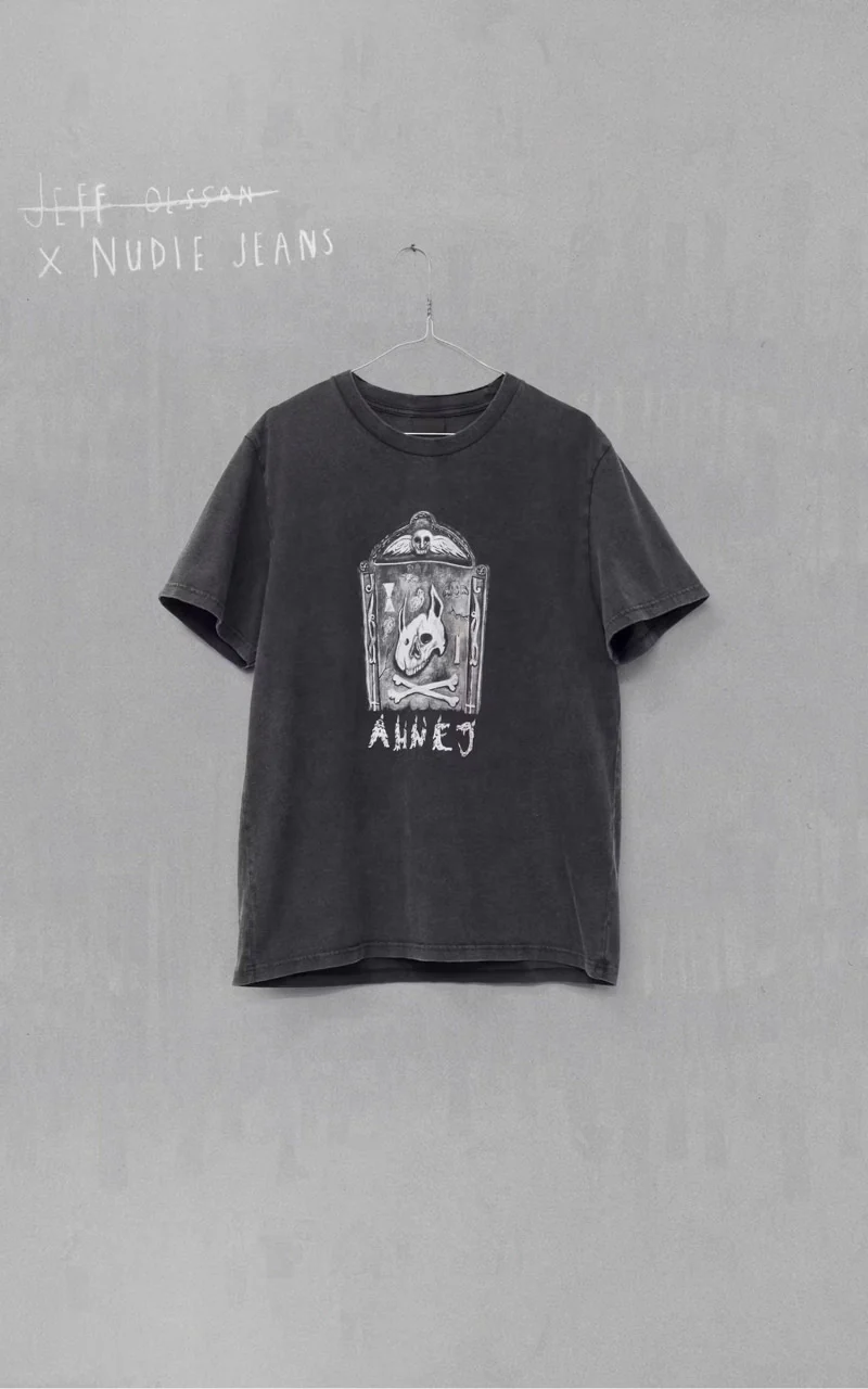 Nudie Jeans x Jeff Olsson Roy Oh No T-Shirt Faded Black