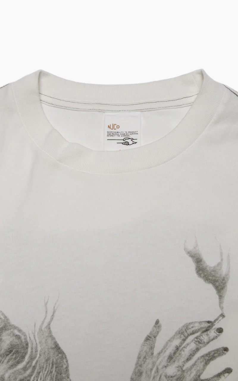 Nudie Jeans x Jeff Olsson Rudi Doodle T-Shirt Offwhite - Image 4