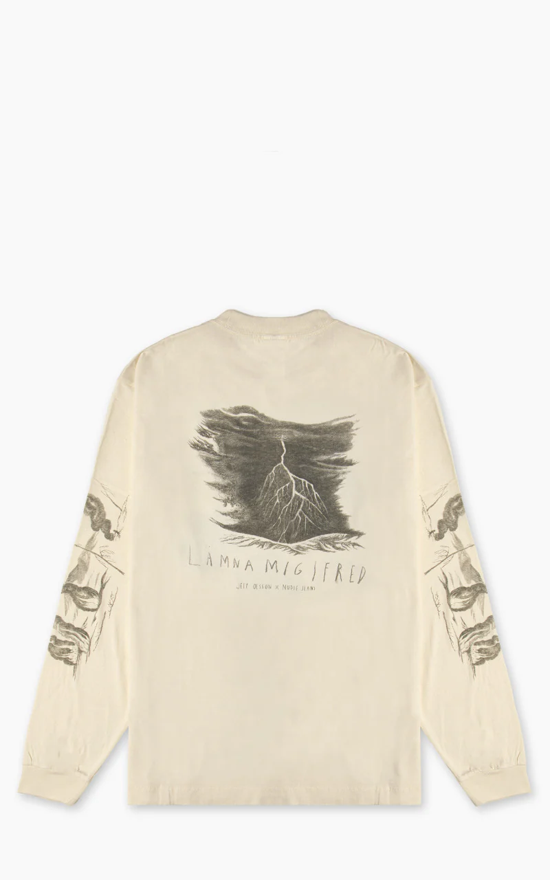 Nudie Jeans x Jeff Olsson Rudi Doodle T-Shirt Offwhite - Image 7