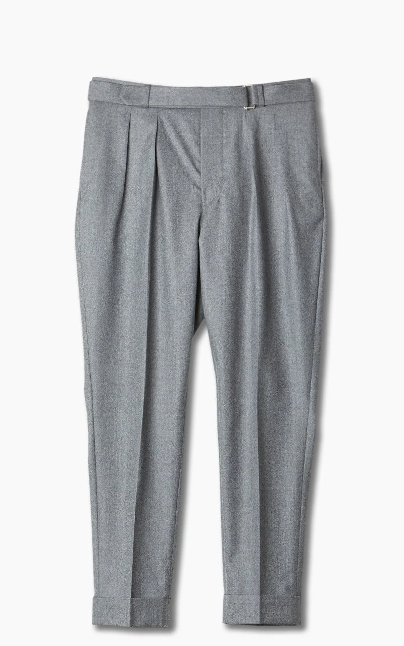 Officine Generale Pierre Pants Italian Worsted Wool Mid Grey