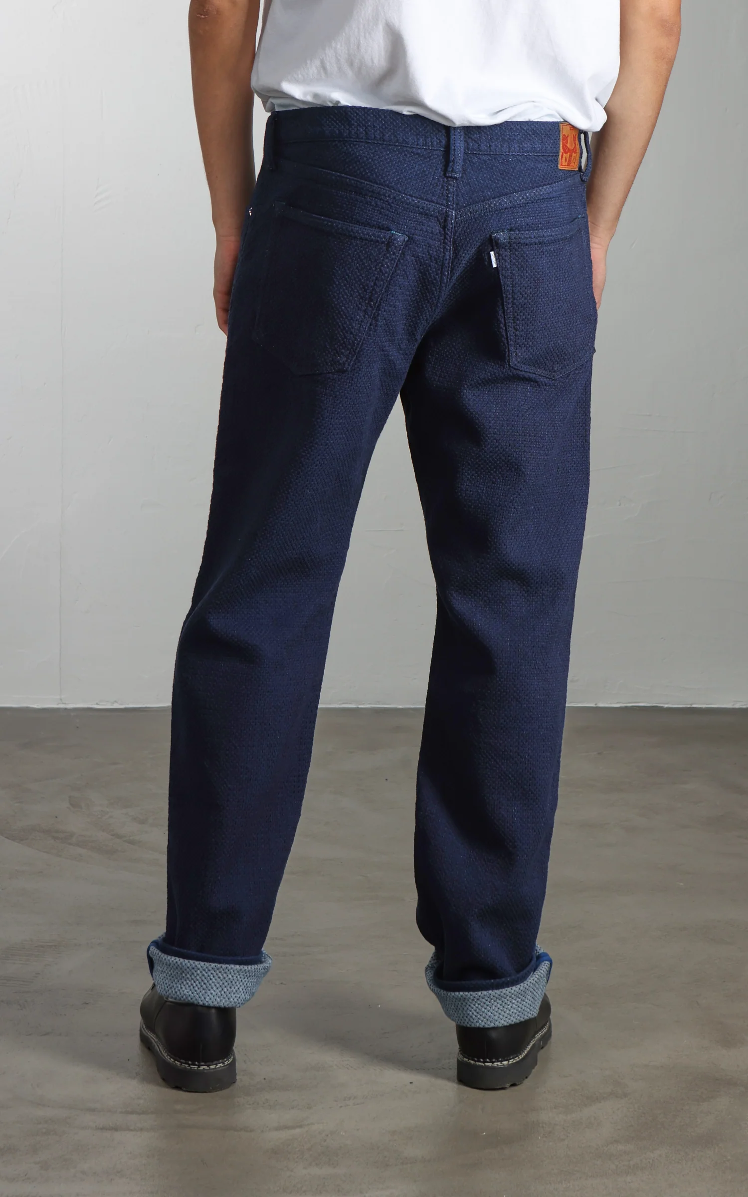 Omoto Denim 0621 Relax Fit Ori-Zashi Sashiko Pant Indigo - Image 4