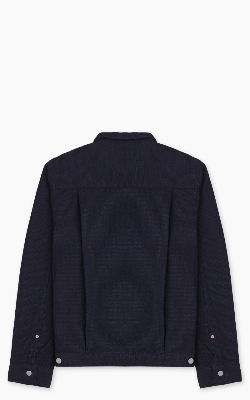 Omoto Denim 3220 Type 2 Cube Sashiko Denim Jacket Indigo 12oz - Image 3