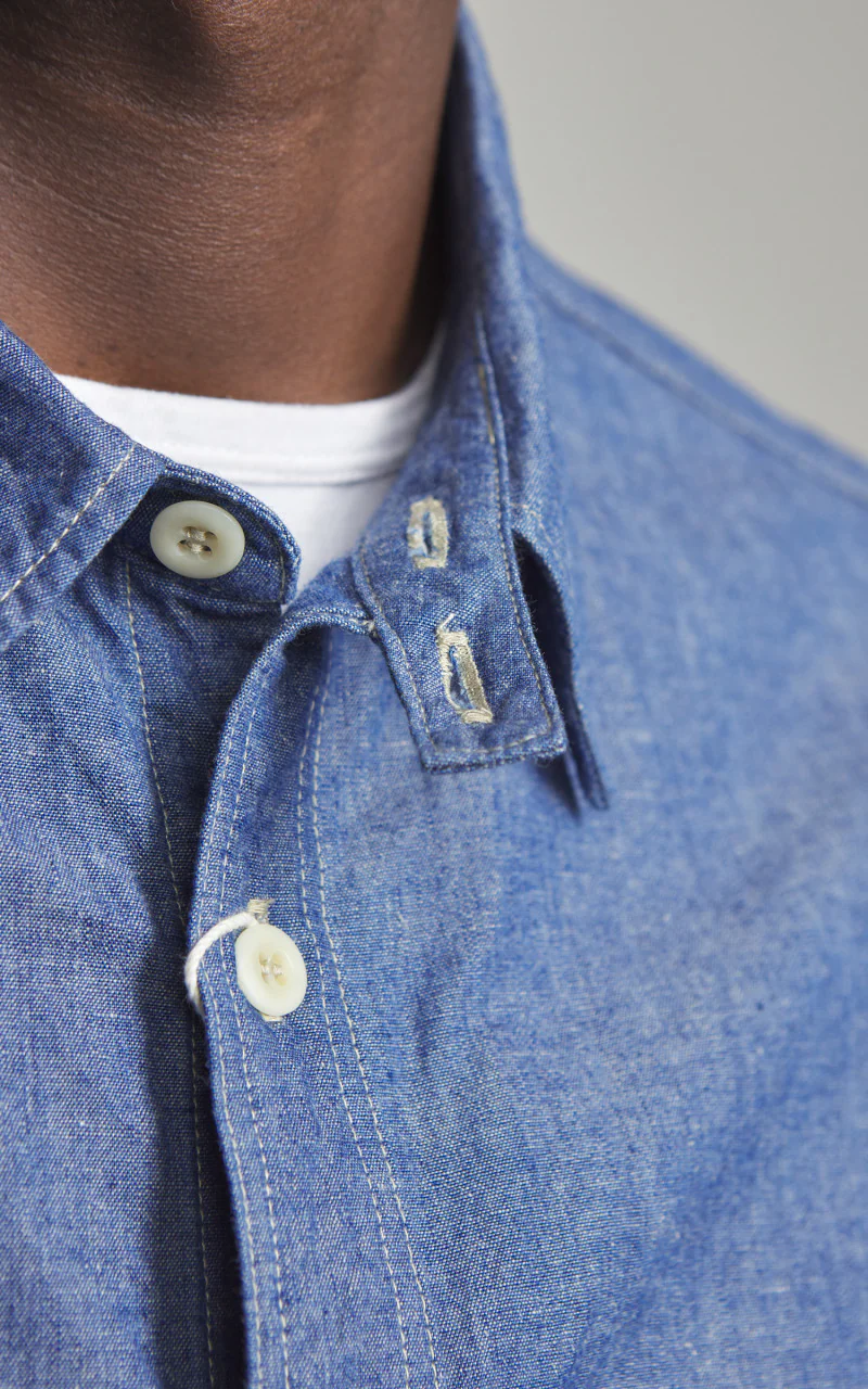 Omoto Denim 5017 High Density Chambray Work Shirt 5.5oz - Image 4