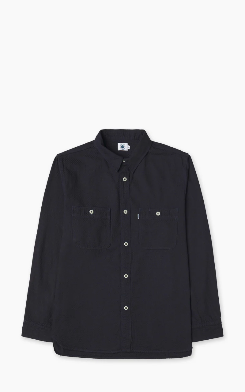 Omoto Denim 5019 Ichimatsu Denim Work Shirt Indigo 8oz