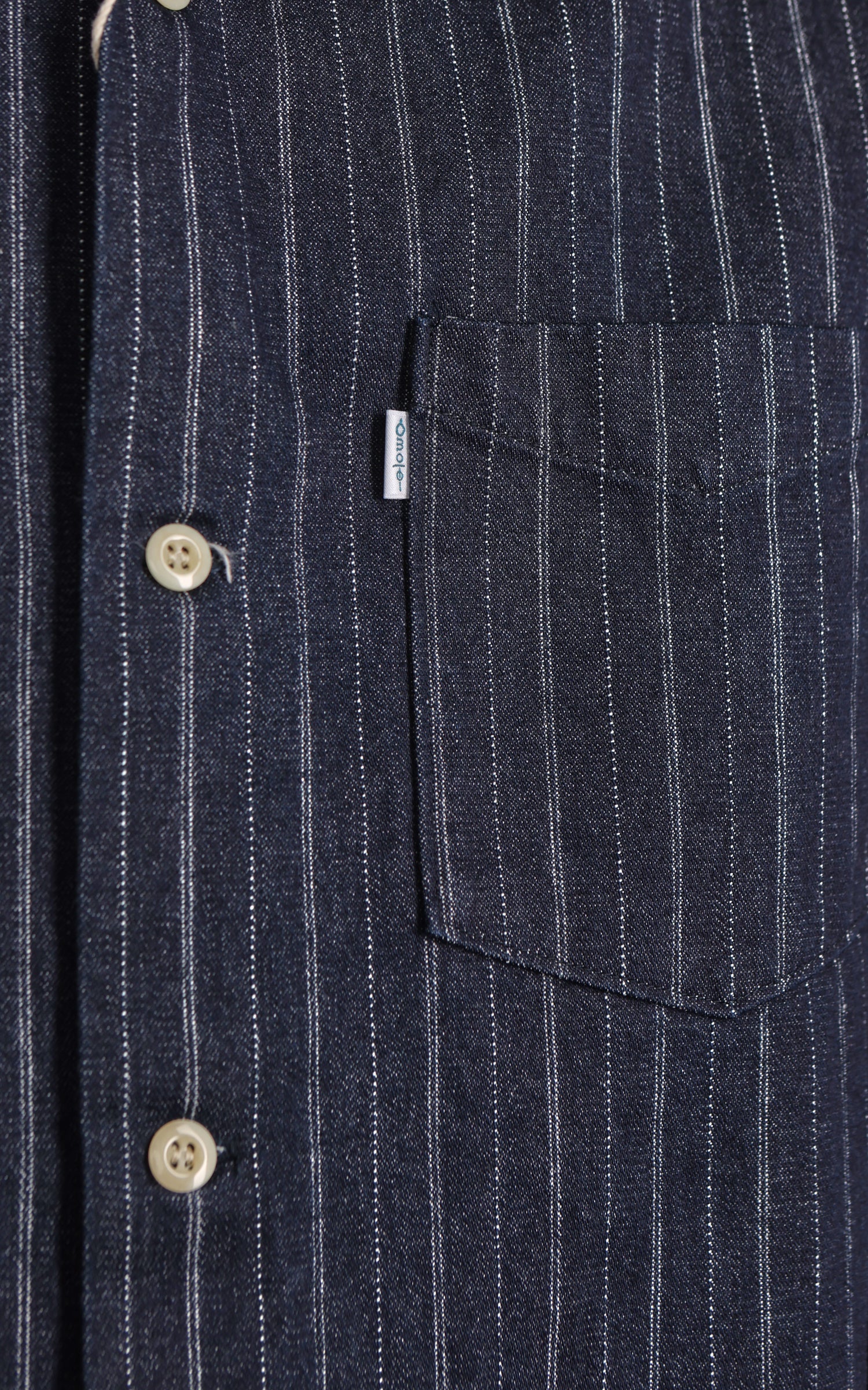 Omoto Denim 5122 Dobby Stripe Shirt Denim Indigo 8oz - Image 5