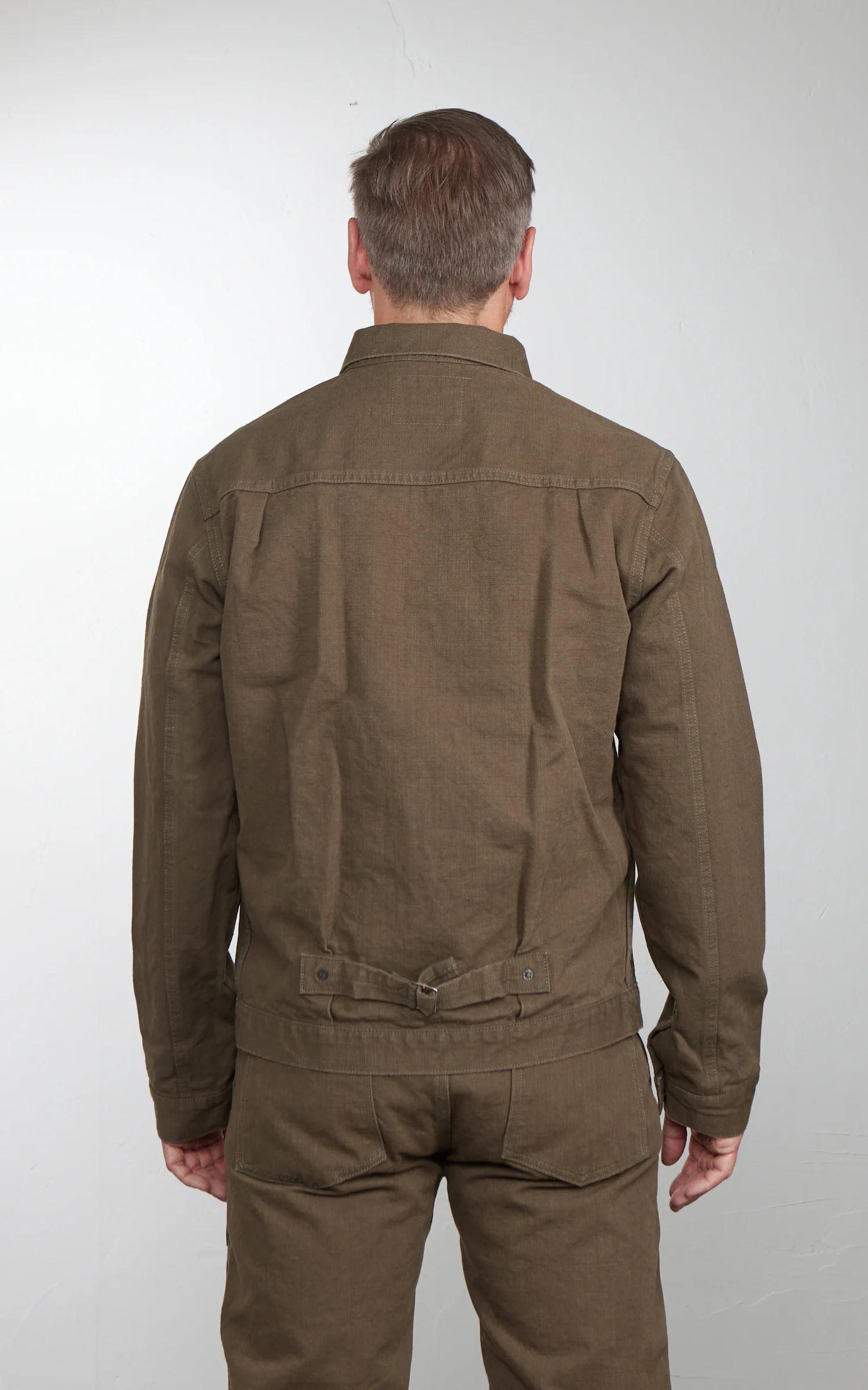 ONI Denim 01507L-HOX-OLB Type I Jacket Sulfur Dyed Heavy Oxford Olive Brown 13oz - Image 4