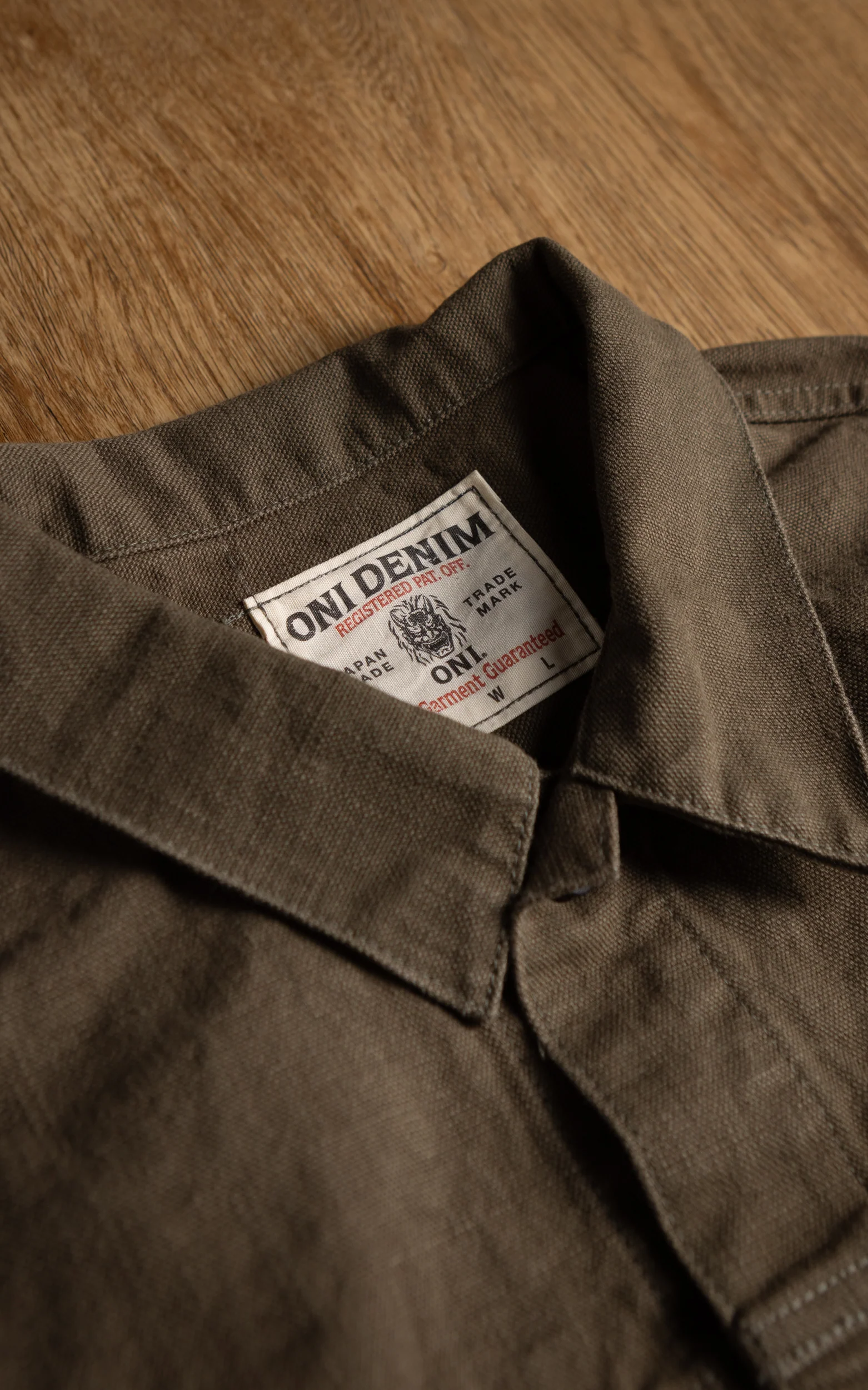 ONI Denim 01507L-HOX-OLB Type I Jacket Sulfur Dyed Heavy Oxford Olive Brown 13oz - Image 8