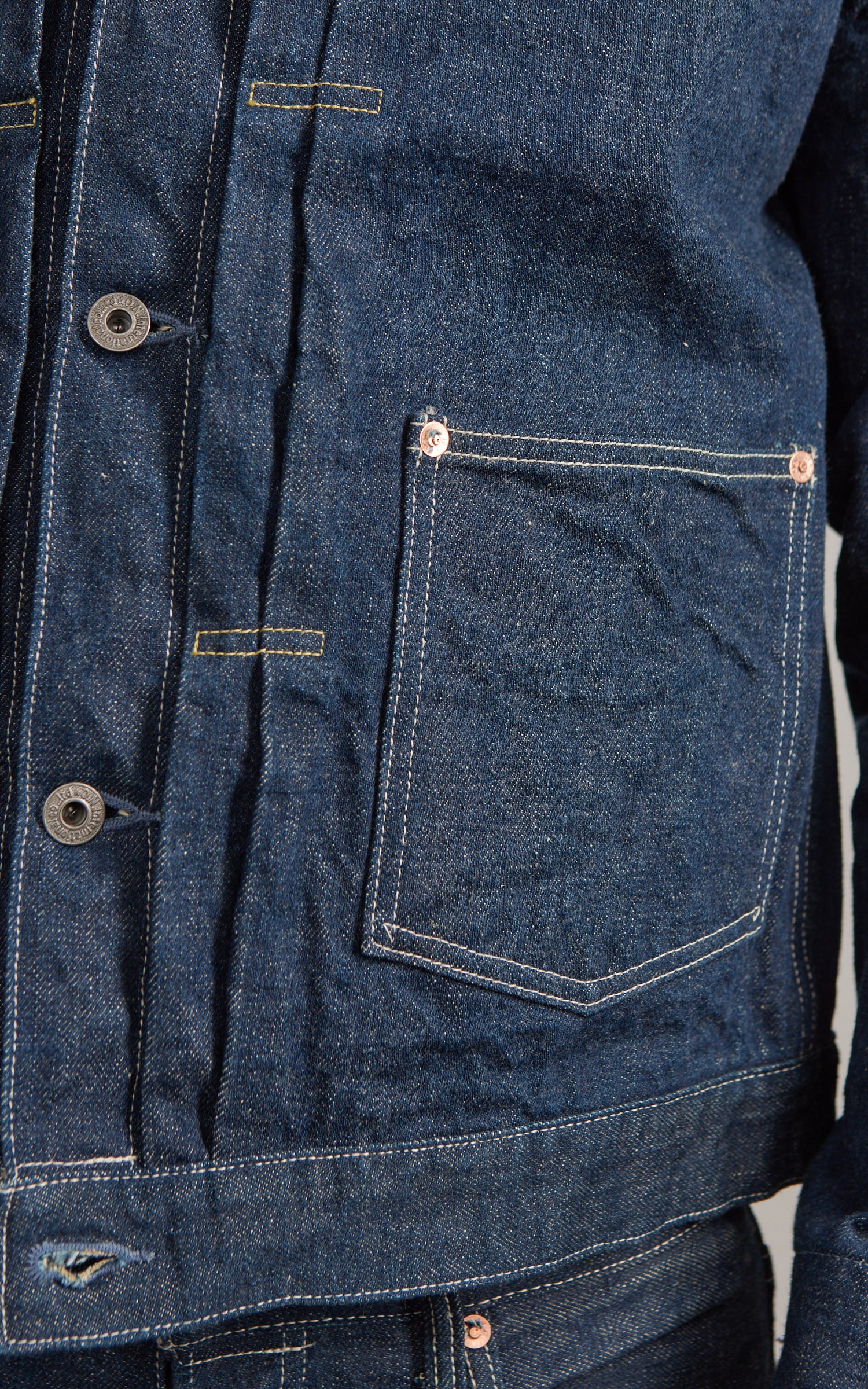 ONI Denim 03517-Ishikawadai Old Design Jacket Indigo 15oz - Image 5