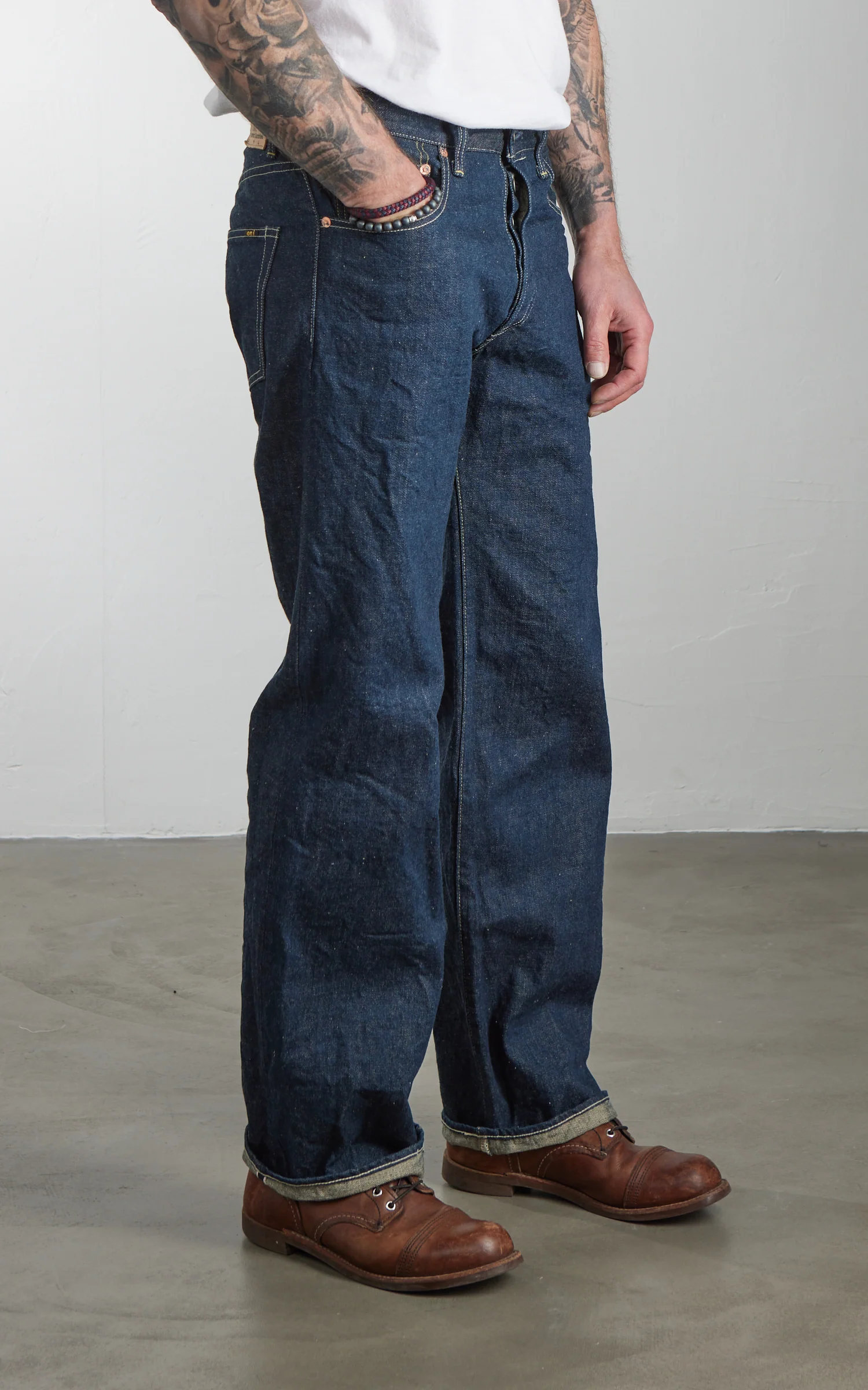 ONI Denim 200-Ishikawadai Wide Straight Denim Indigo 15oz - Image 4