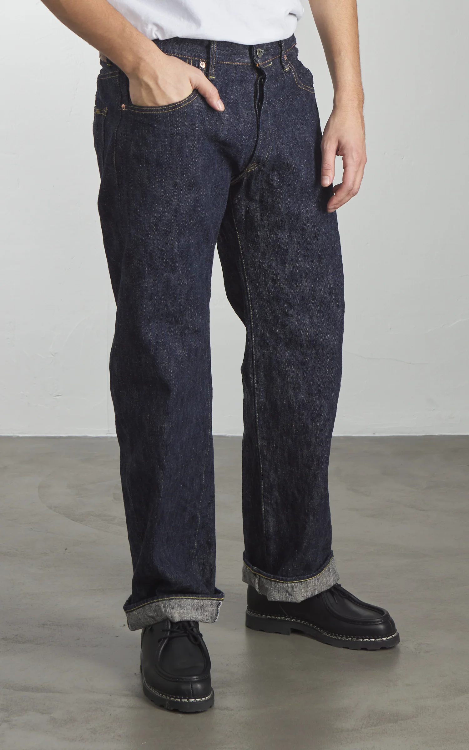 ONI Denim 200-ONI KASE Wide Straight Natural Indigo 16oz - Image 4