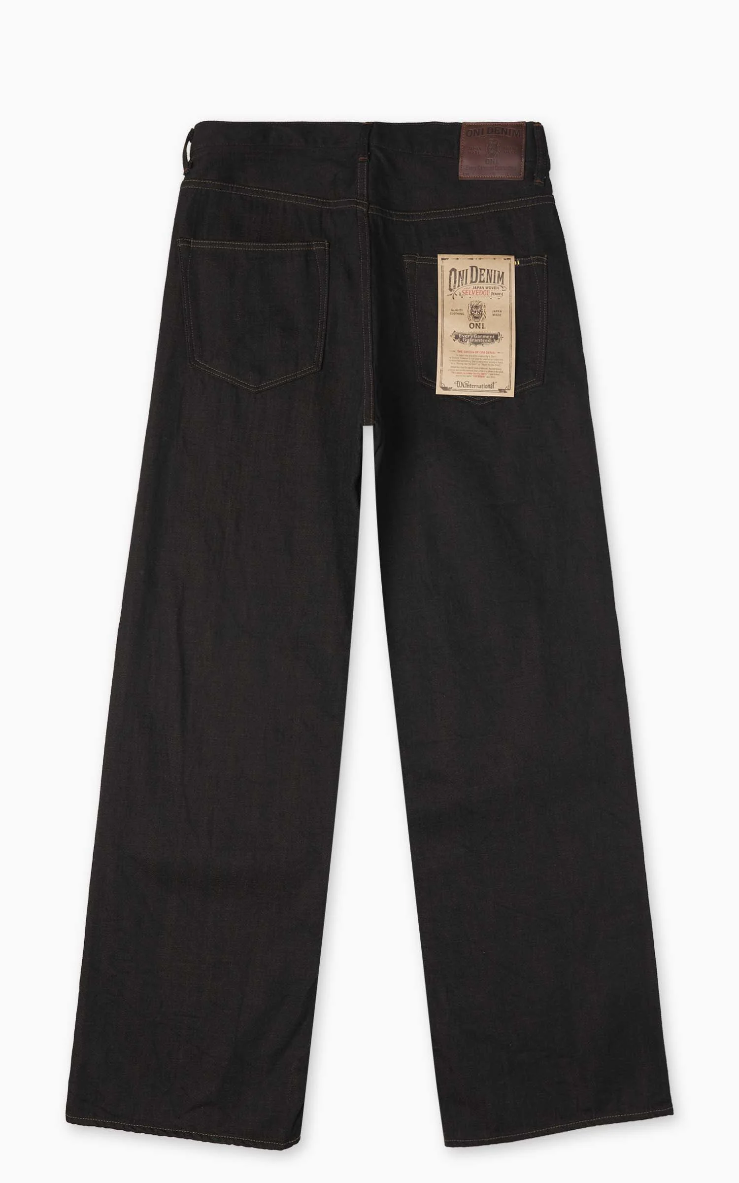ONI Denim 222-BKOL Super Wide Straight Black x Olive 12oz