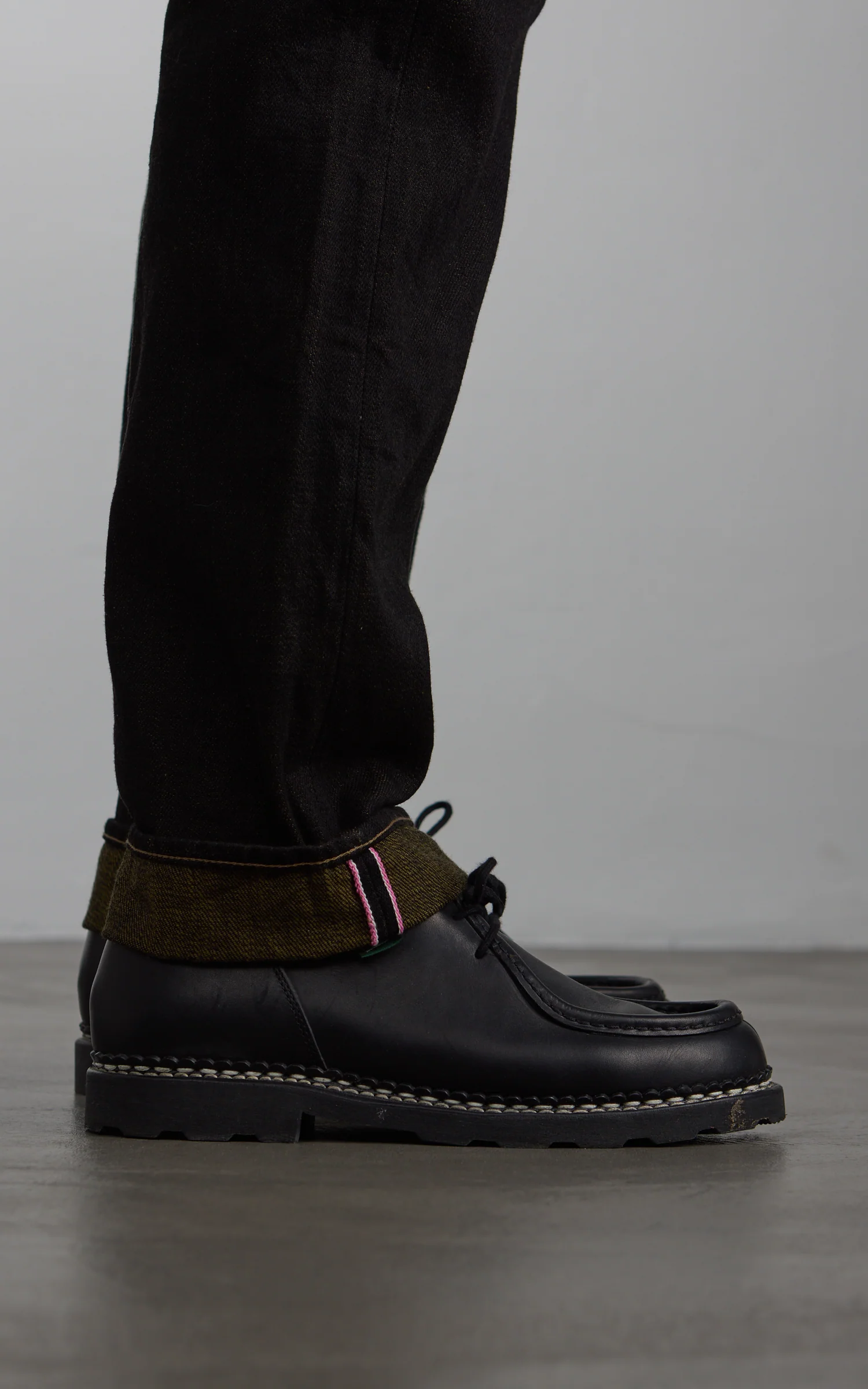 ONI Denim 246-BKOL Neat Straight Black x Olive 12oz - Image 5