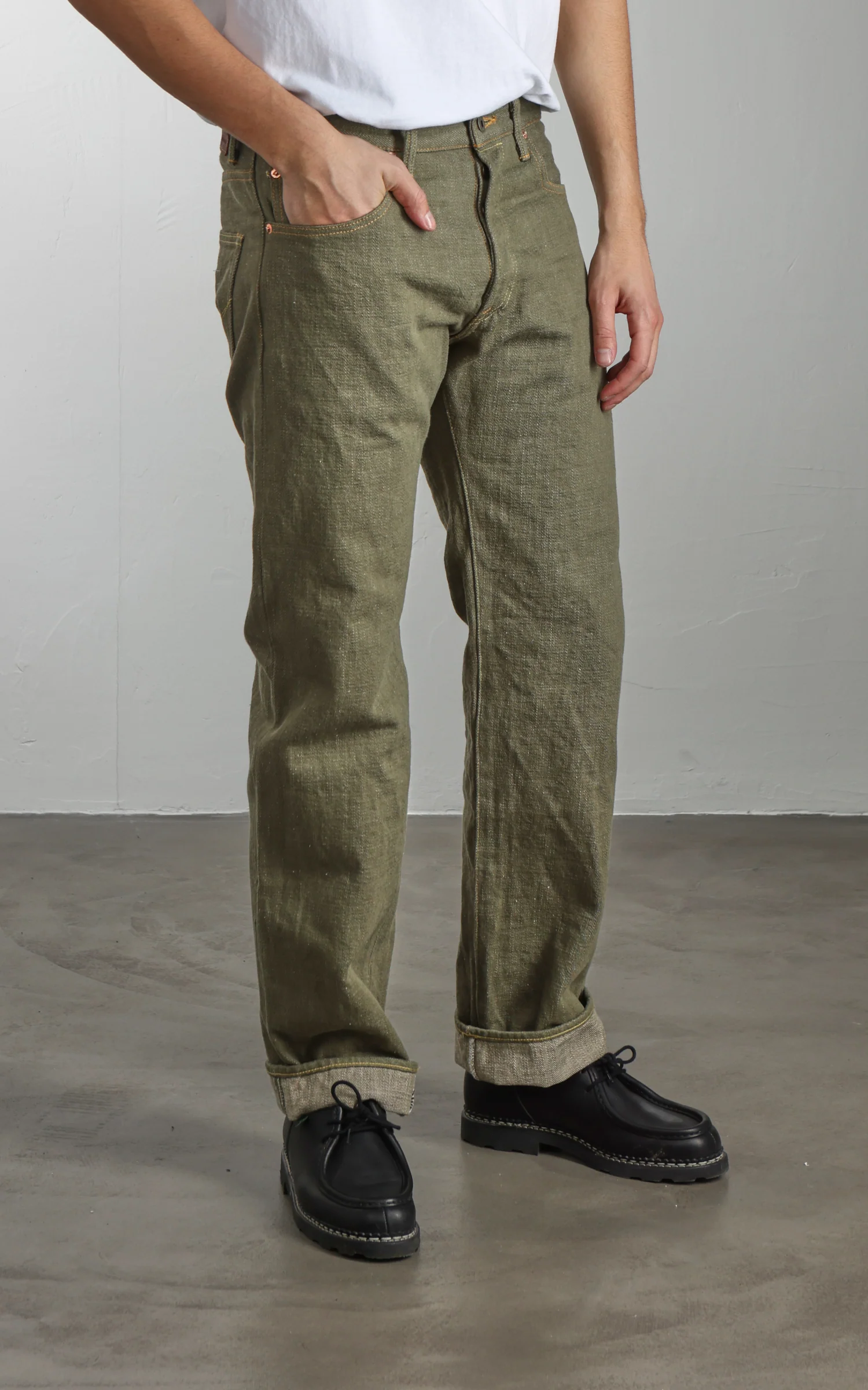 ONI Denim 266-OLD18 Relax Straight Olive Denim 18oz - Image 4