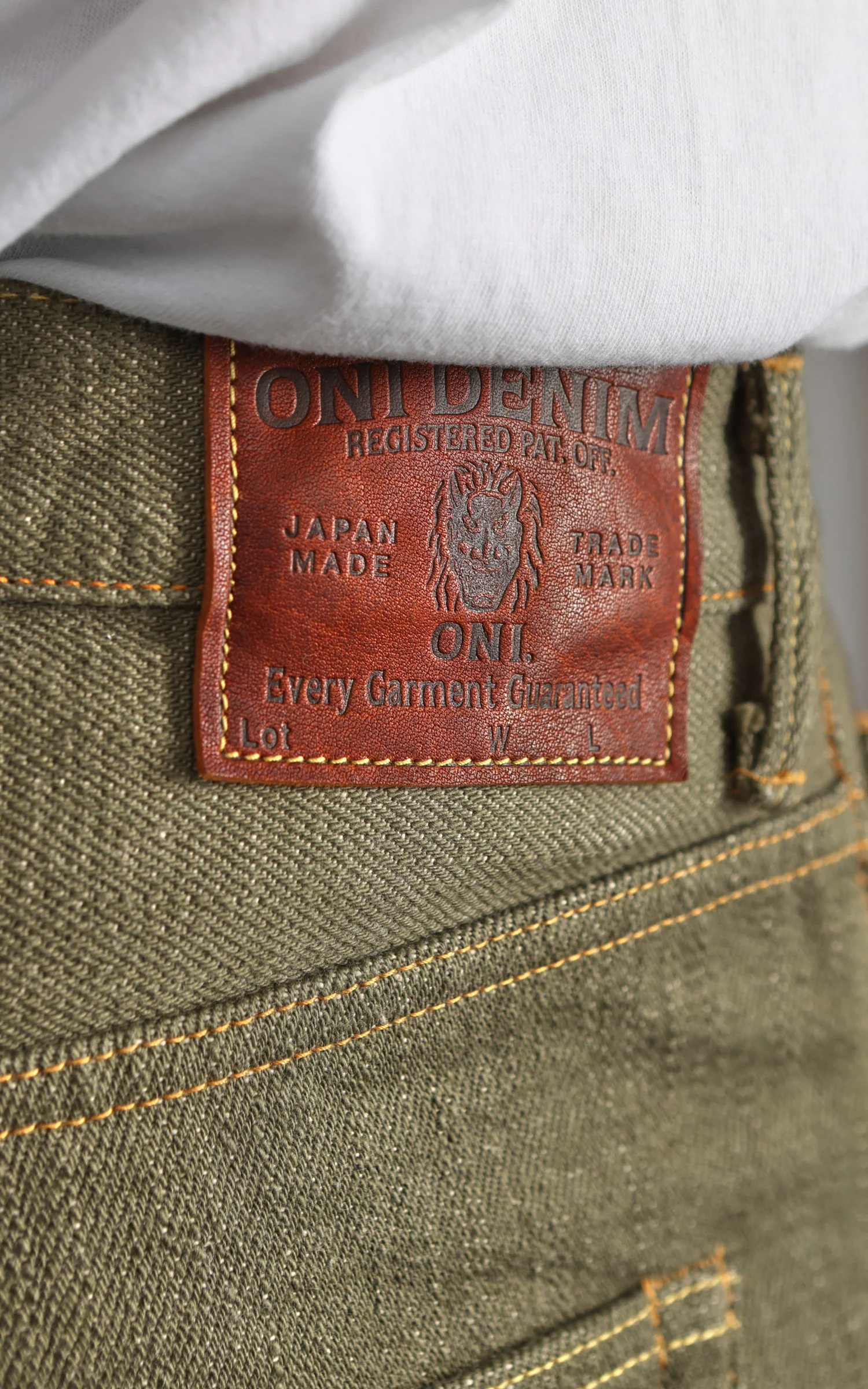 ONI Denim 266-OLD18 Relax Straight Olive Denim 18oz - Image 6