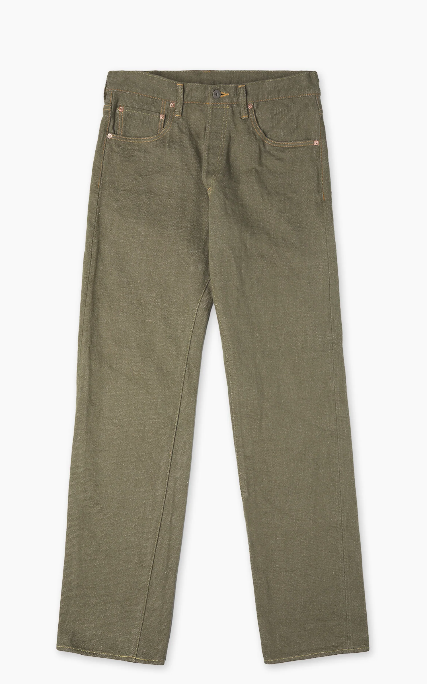 ONI Denim 270-OLD18 Neat Straight Olive Denim 18oz - Image 3