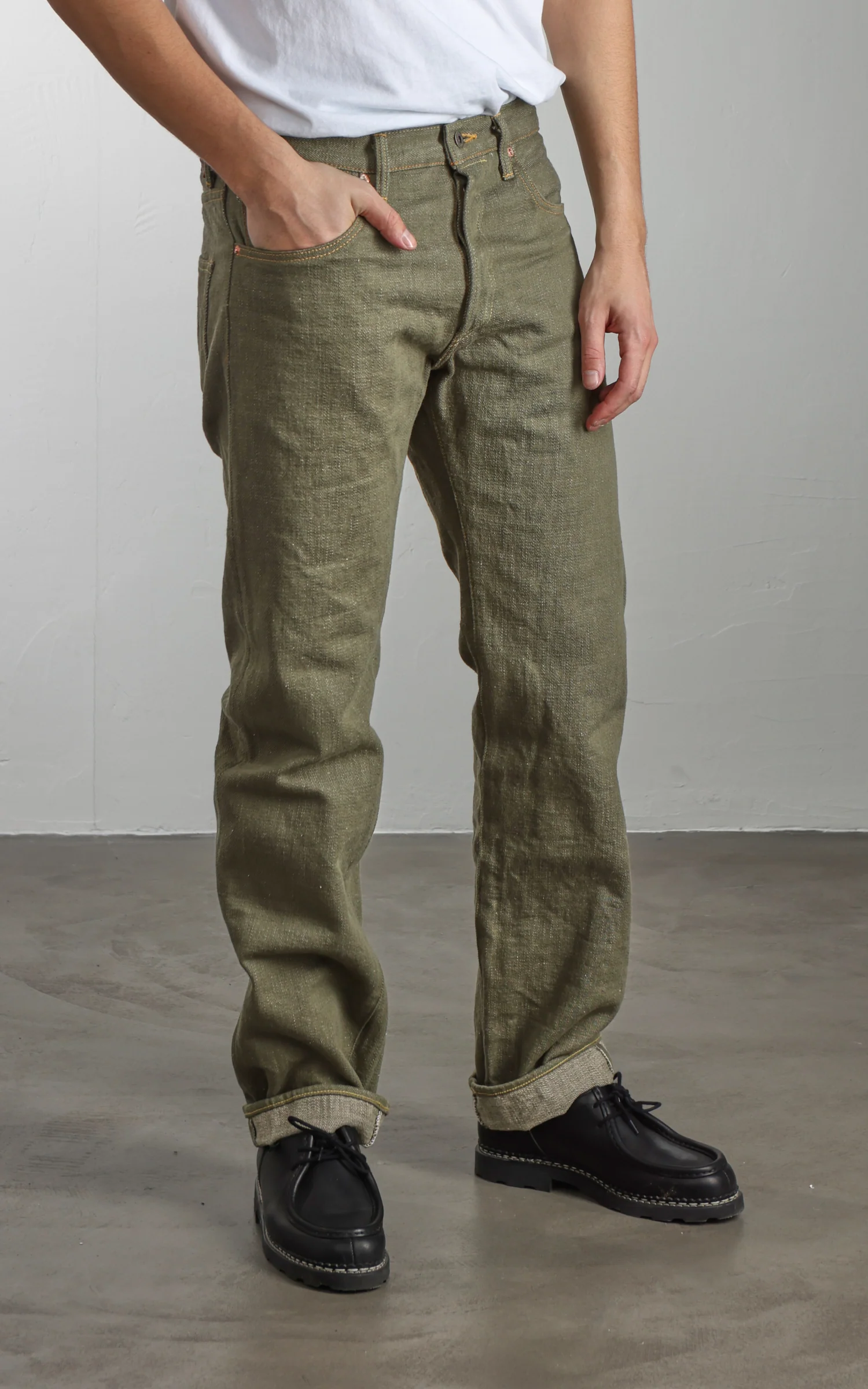 ONI Denim 270-OLD18 Neat Straight Olive Denim 18oz - Image 4