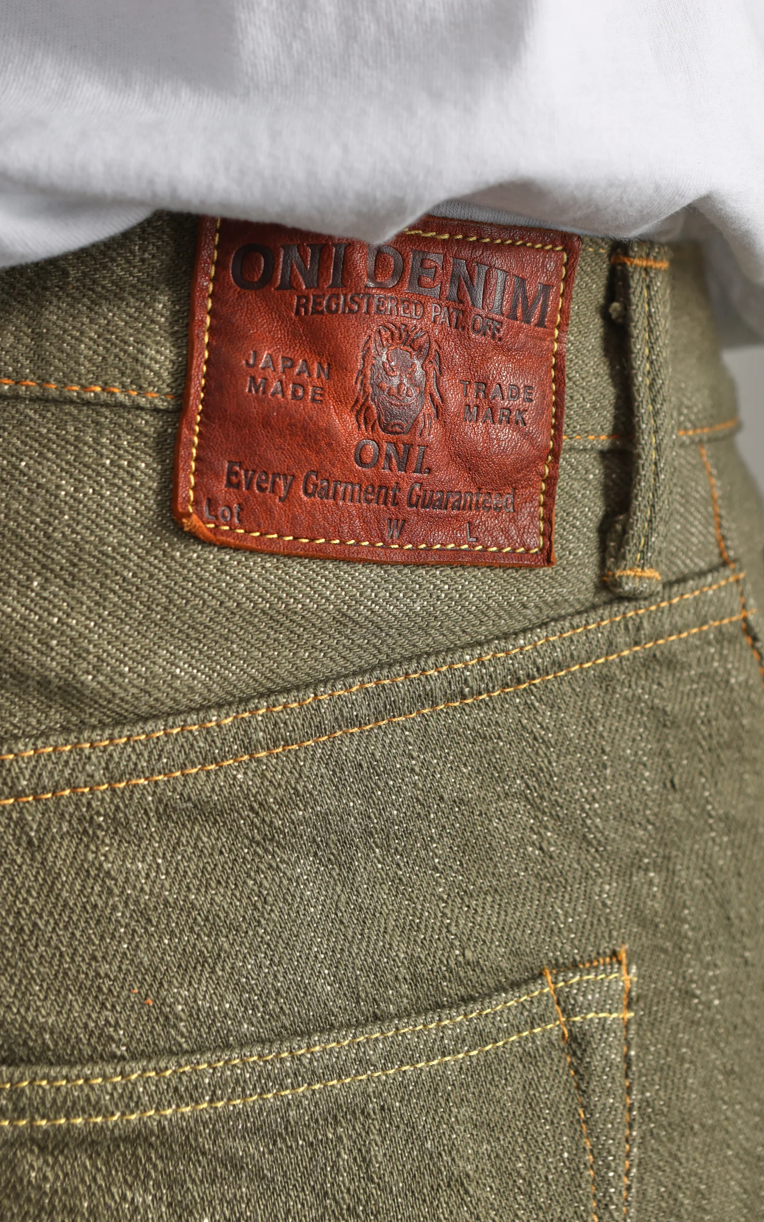 ONI Denim 270-OLD18 Neat Straight Olive Denim 18oz - Image 6