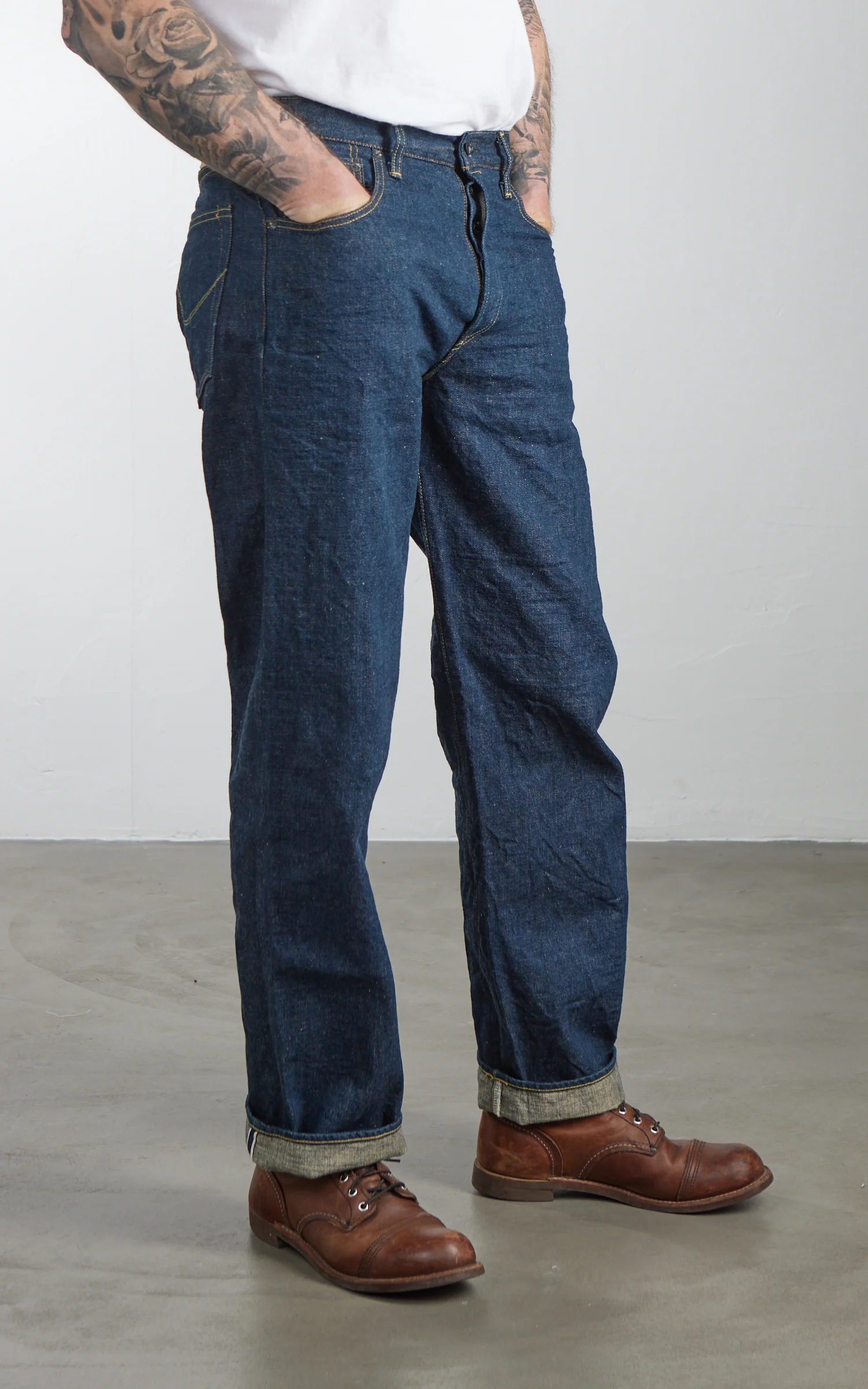 ONI Denim 295-Ishikawadai Cinch Back Straight Denim Indigo 15oz - Image 4