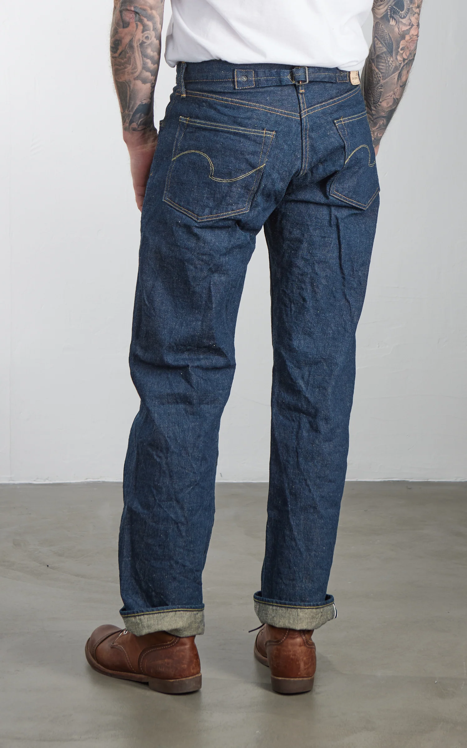 ONI Denim 295-Ishikawadai Cinch Back Straight Denim Indigo 15oz - Image 5