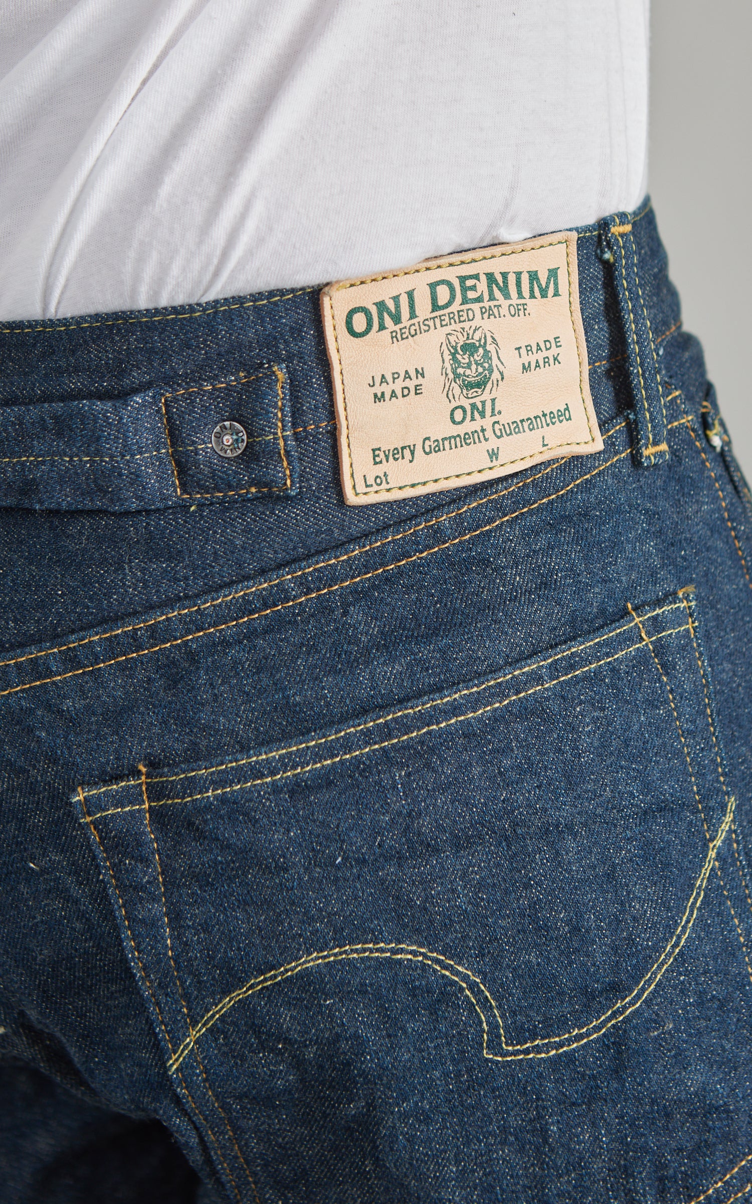 ONI Denim 295-Ishikawadai Cinch Back Straight Denim Indigo 15oz - Image 6