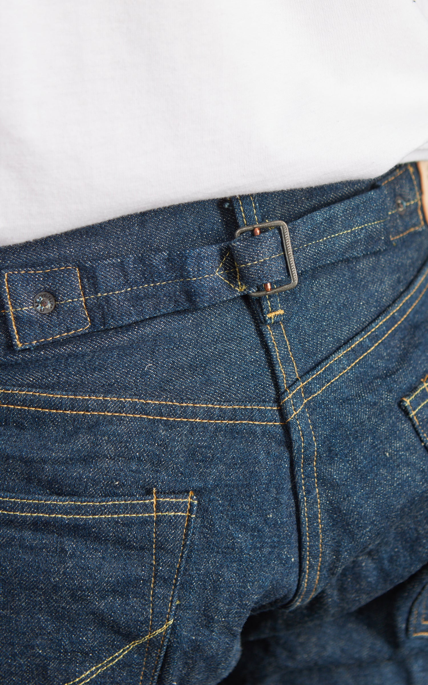 ONI Denim 295-Ishikawadai Cinch Back Straight Denim Indigo 15oz - Image 7