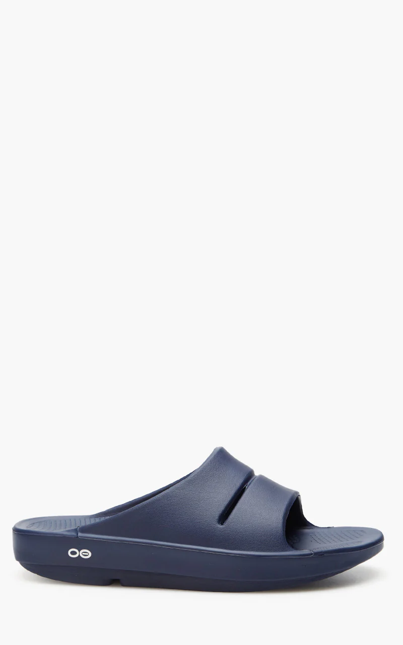 OOFOS Ooahh Slide Sandal Navy