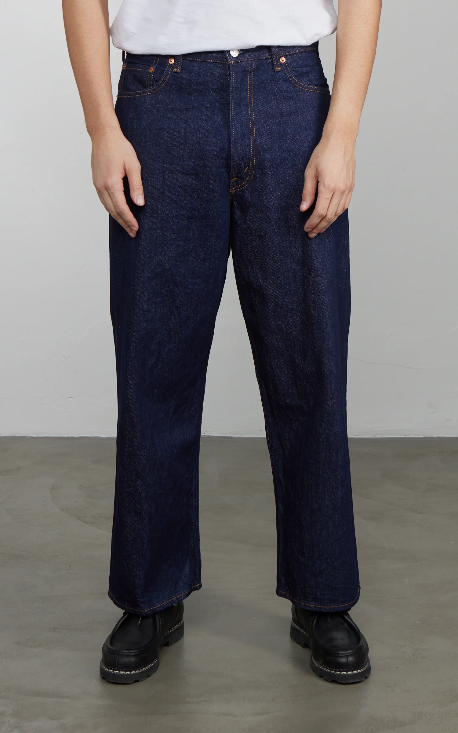 OrSlow 100 Super Dad's Fit Denim Pants Blue One Wash - Image 2