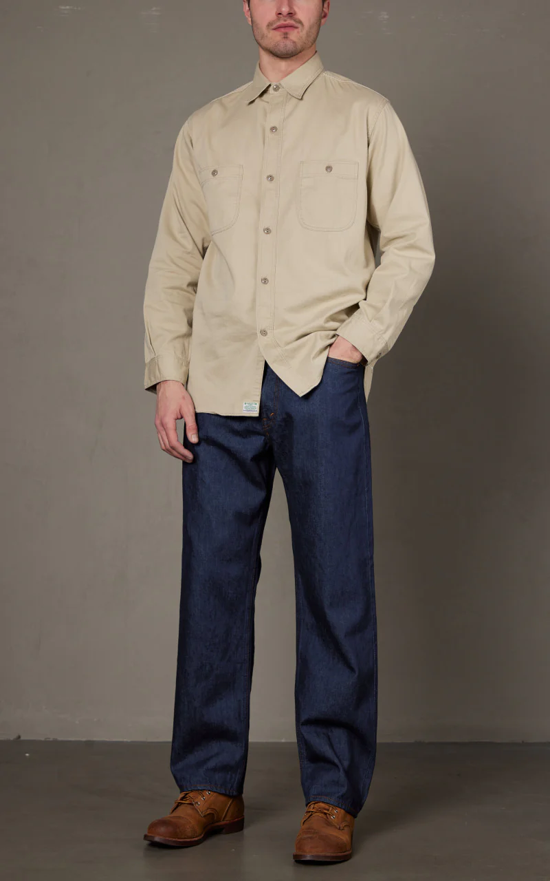 OrSlow 101 Dads Fit Denim Pants Blue One Wash - Image 2
