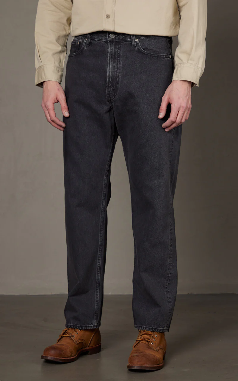 OrSlow 101 Dads Fit Denim Pants Stonewashed Black - Image 4