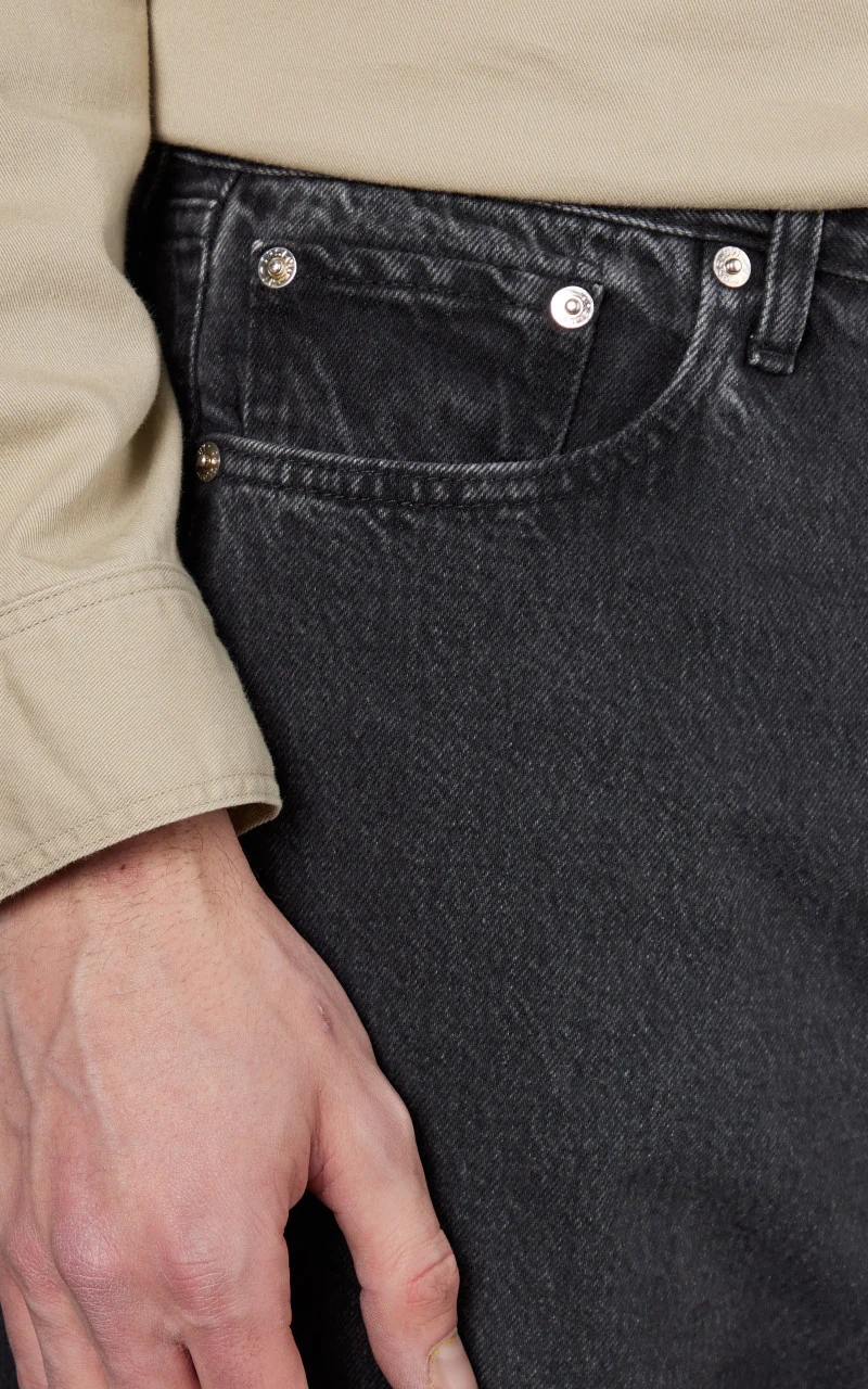 OrSlow 101 Dads Fit Denim Pants Stonewashed Black - Image 7
